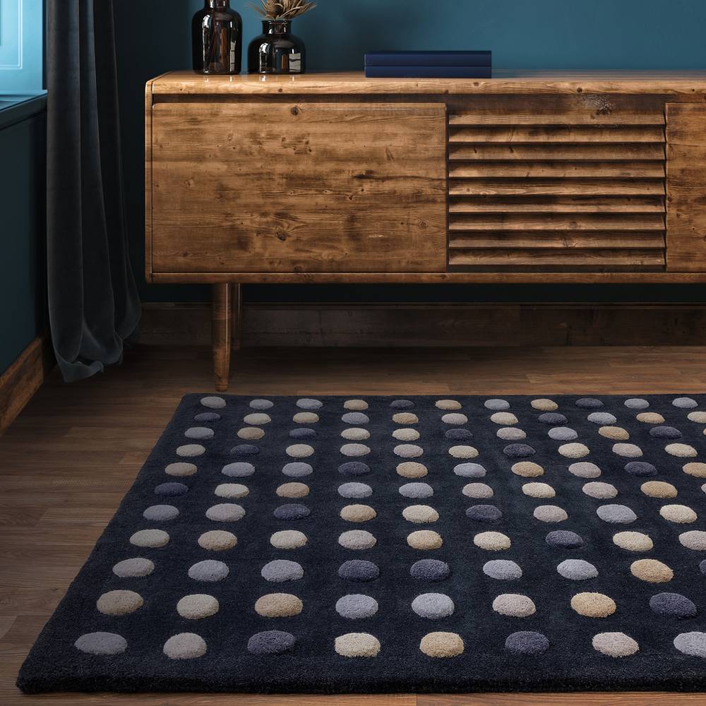 Dotty Rug 200x300cm Navy Rug