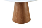 Lilian Round Dining Table Walnut & White Sintered Stone