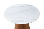 Lilian Round Dining Table Walnut & White Sintered Stone