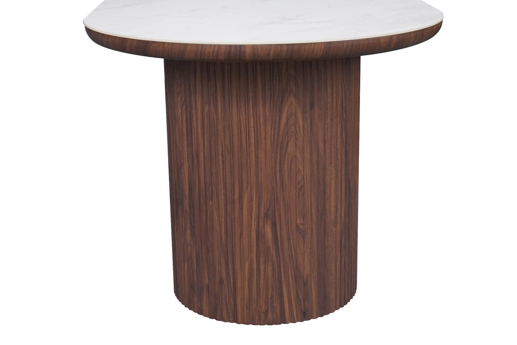 Mateo Dining Table Walnut & White Sintered Stone