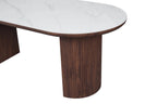 Mateo Dining Table Walnut & White Sintered Stone