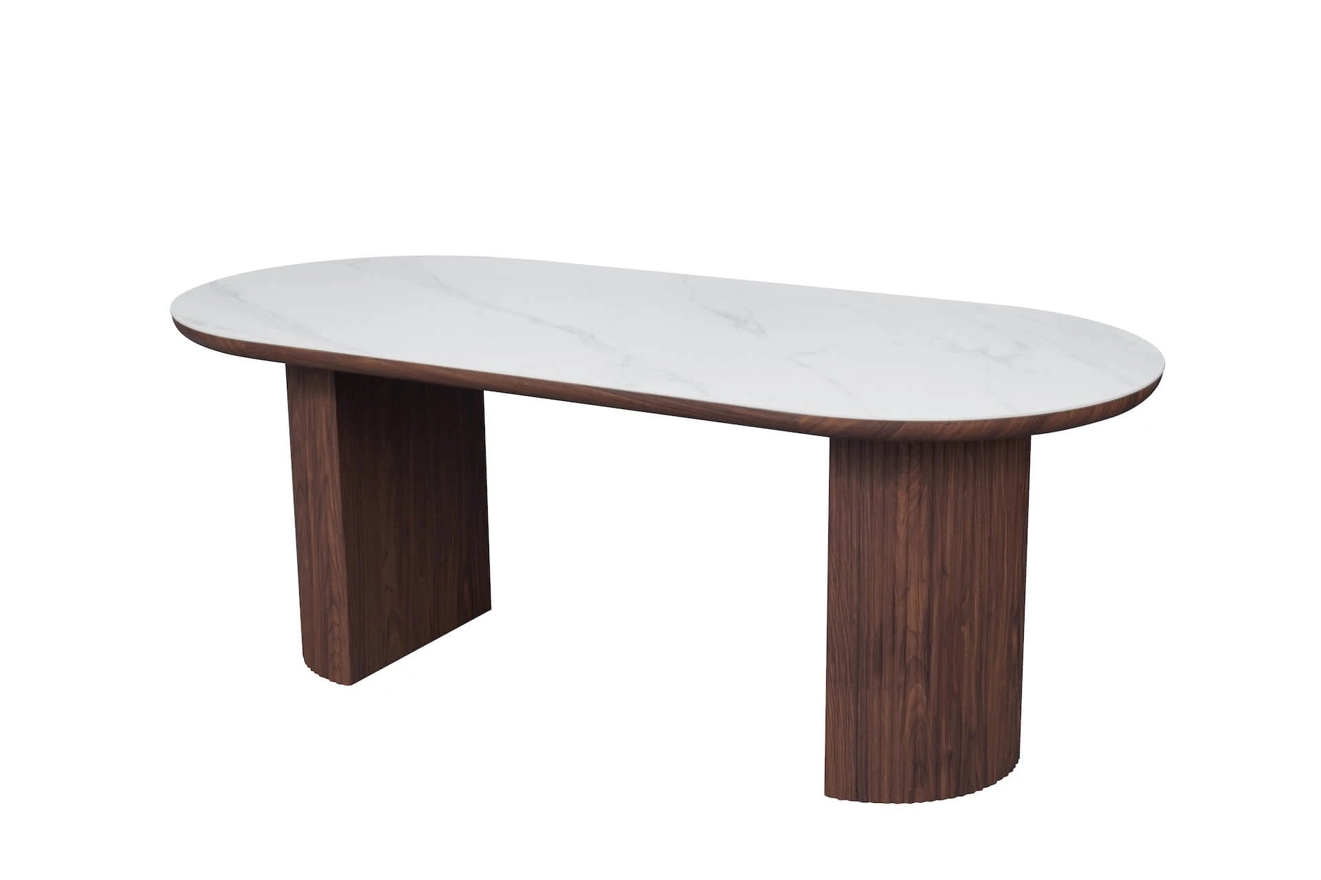 Mateo Dining Table Walnut & White Sintered Stone