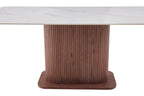 Eleanor Dining Table Walnut & White Sintered Stone