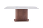 Eleanor Dining Table Walnut & White Sintered Stone