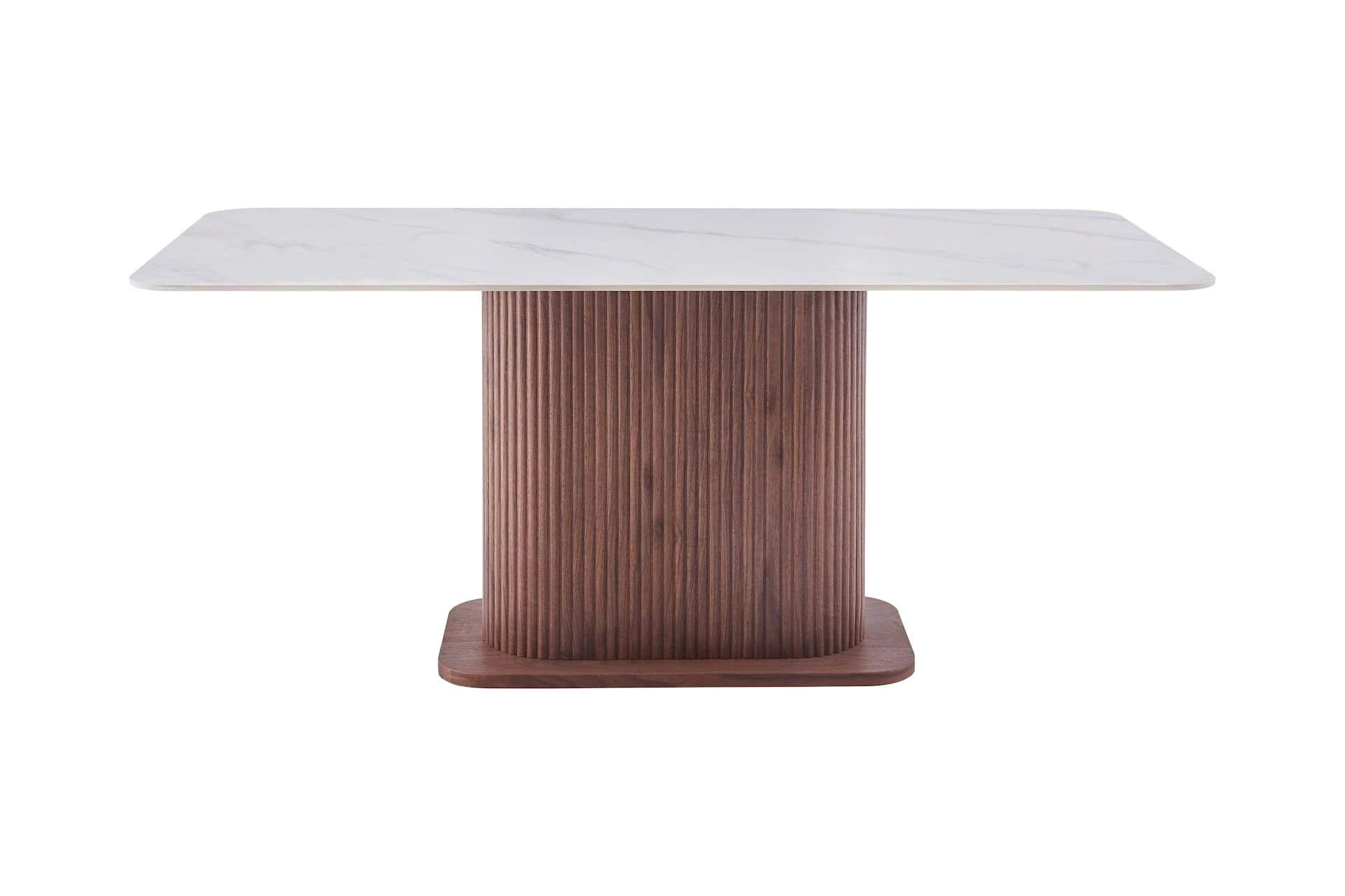 Eleanor Dining Table Walnut & White Sintered Stone
