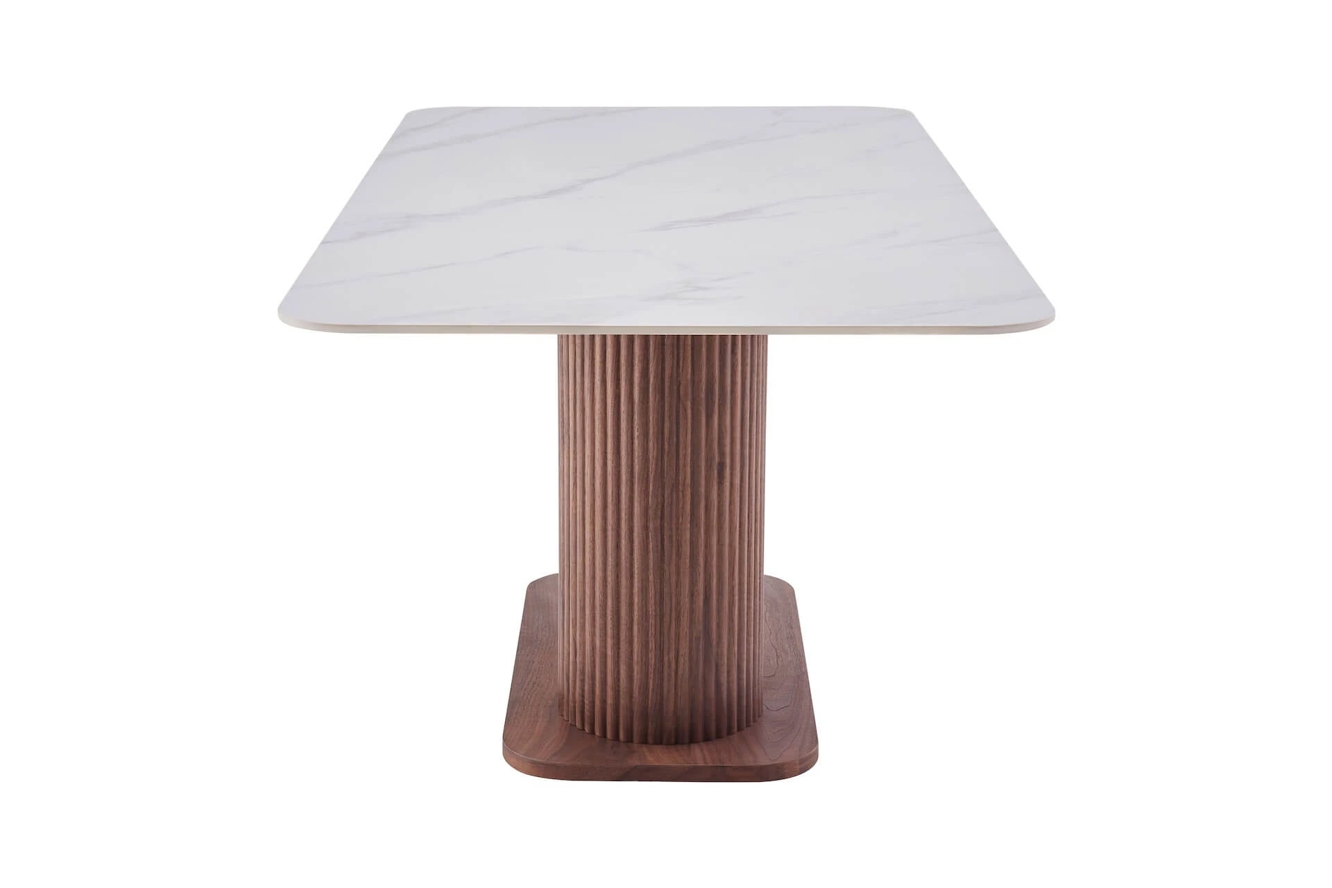 Eleanor Dining Table Walnut & White Sintered Stone