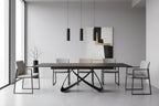Serpenti Extending Dining Table Black & Sunset Gold Vein Ceramic