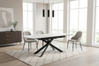 Cosma Extending Dining Table White & Sunset Cloud Vein Ceramic