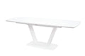 Logato Large Extending Dining Table Matt White & Glass