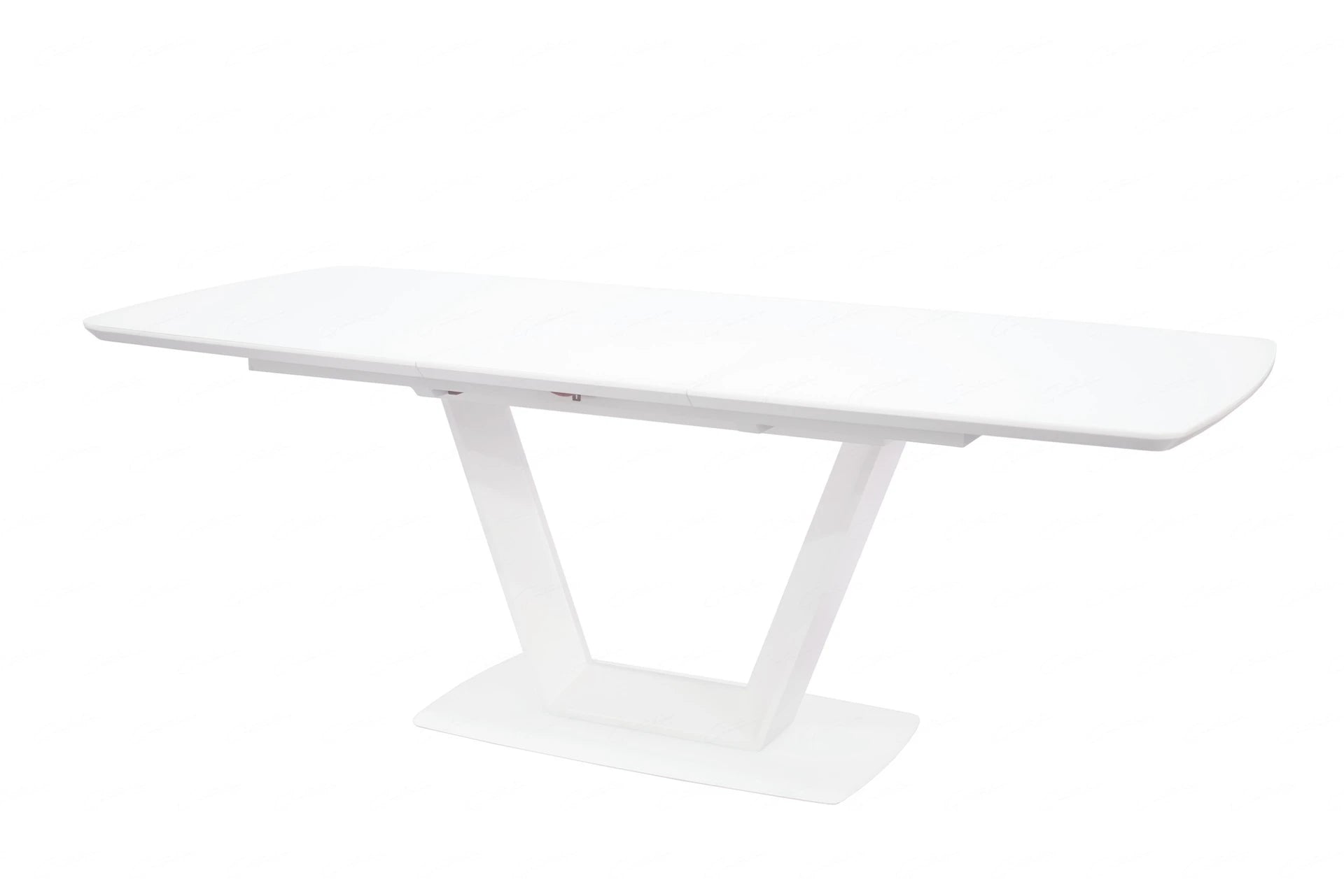 Logato Large Extending Dining Table Matt White & Glass