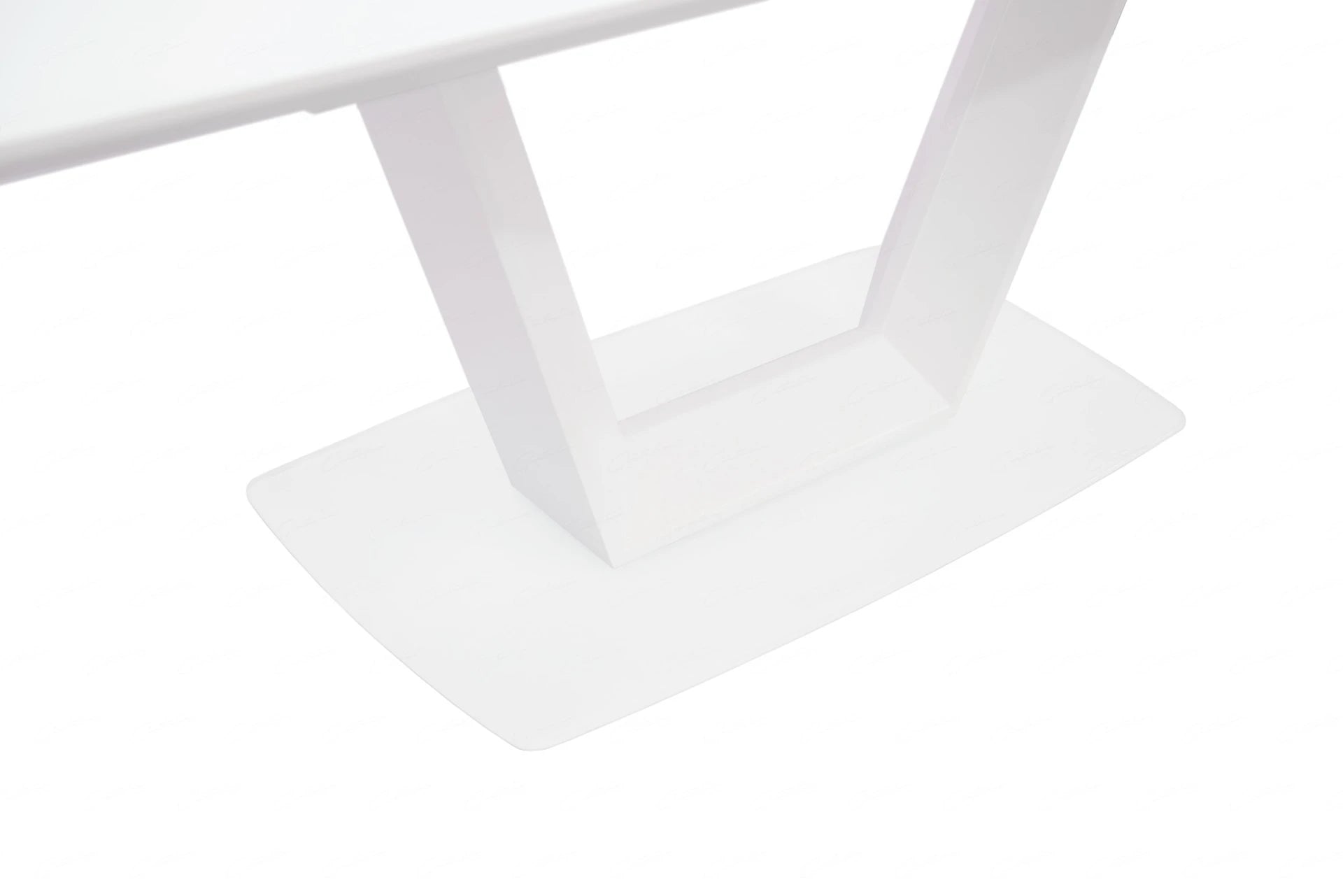 Logato Large Extending Dining Table Matt White & Glass