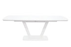 Logato Large Extending Dining Table Matt White & Glass