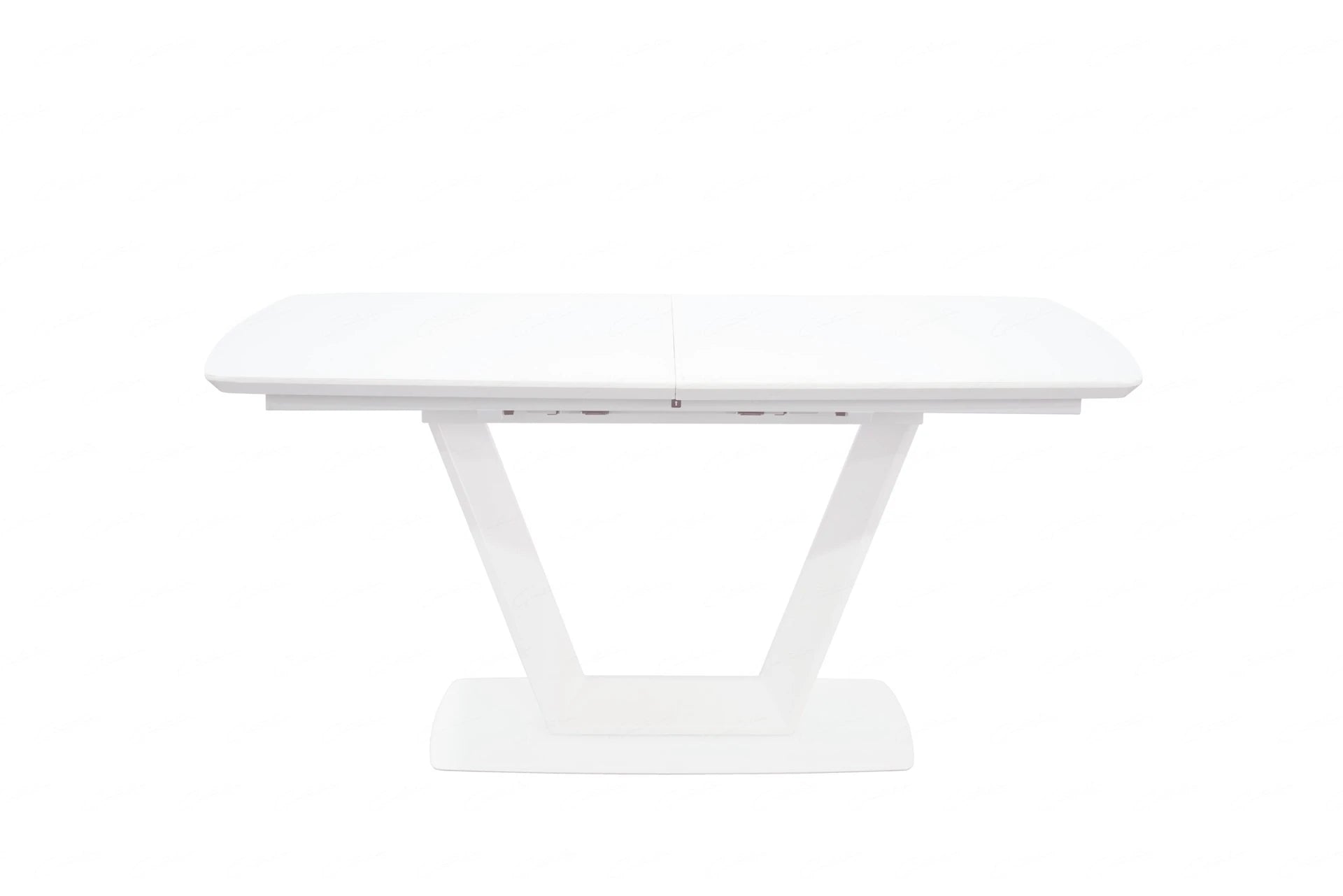 Logato Large Extending Dining Table Matt White & Glass