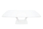 Logato Large Extending Dining Table Matt White & Glass