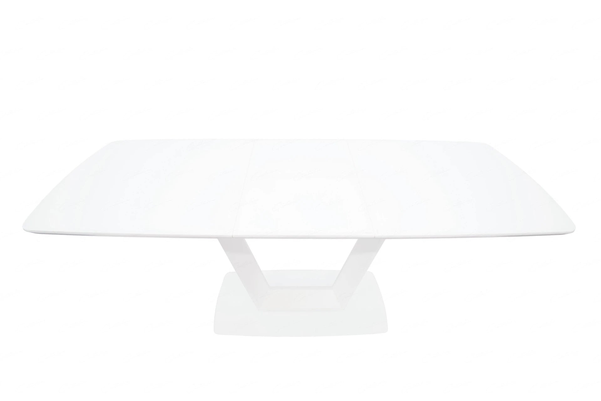 Logato Large Extending Dining Table Matt White & Glass
