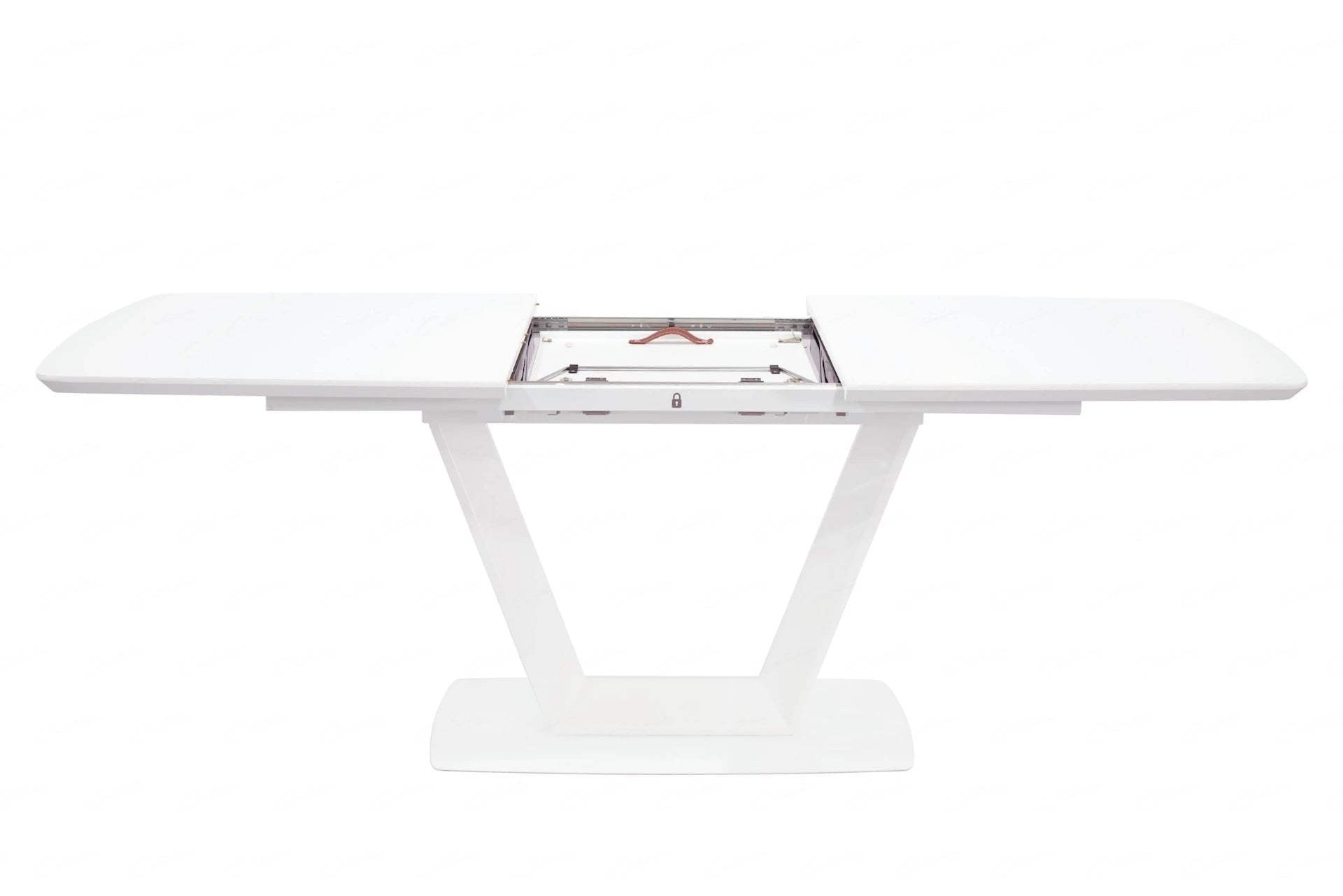 Logato Large Extending Dining Table Matt White & Glass