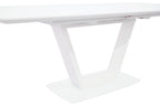 Logato Large Extending Dining Table Matt White & Glass