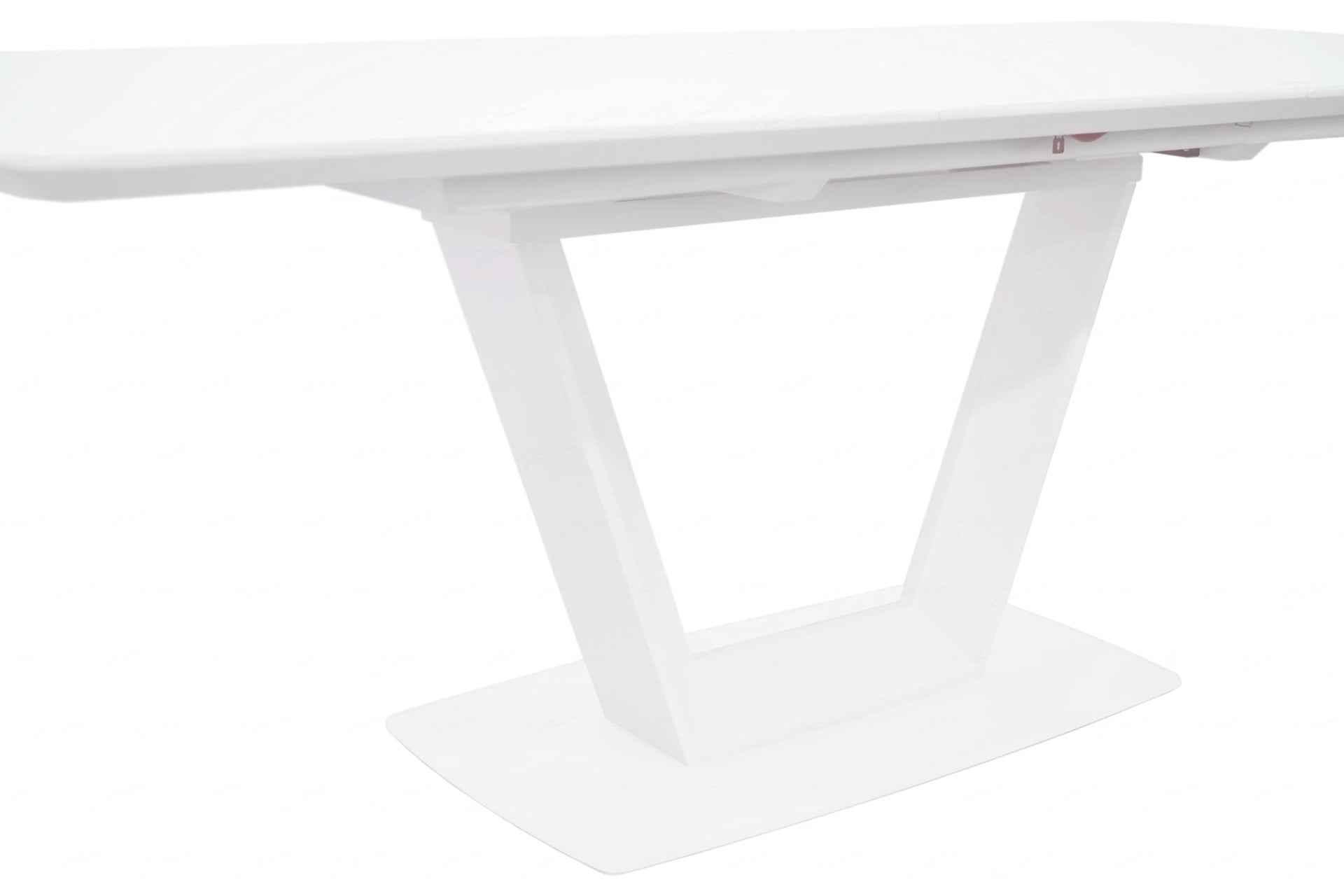 Logato Large Extending Dining Table Matt White & Glass