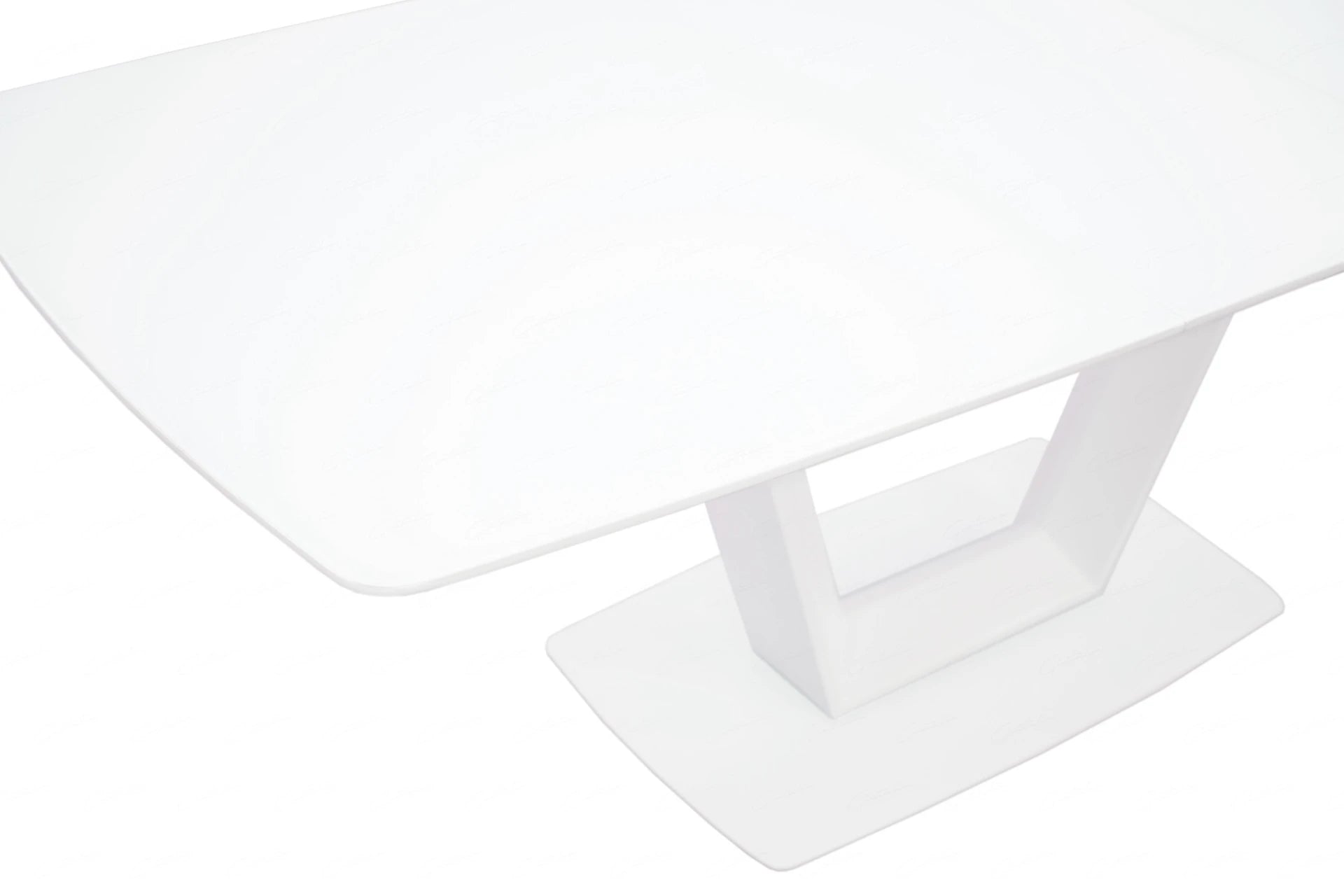 Logato Large Extending Dining Table Matt White & Glass