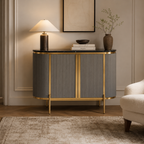 Dervio Grey Two Door Sideboard with Black Marble Top