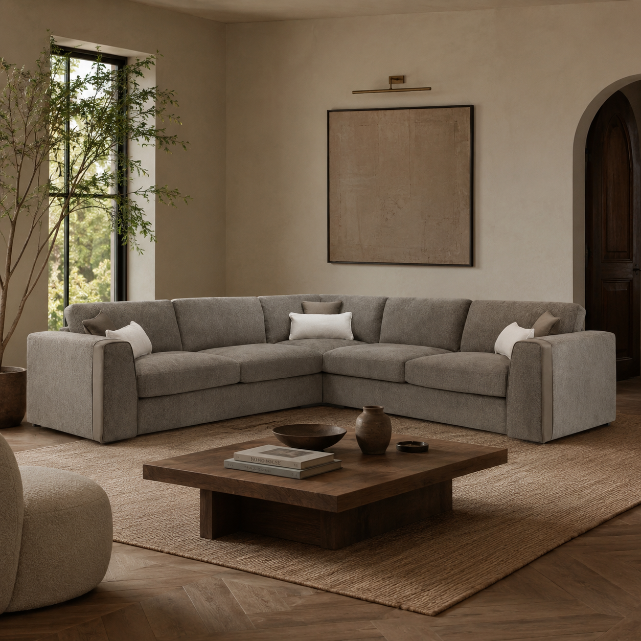 Naples Sofa Mocha Large Corner