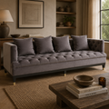 Sefira 3 Seat Viola Pirate Grey Fabric Sofa