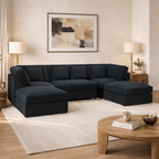 Belgravia Sofa Black U Shape Corner Morgan | Malvern | Somerford | Calix | Euphoria | Plush Style