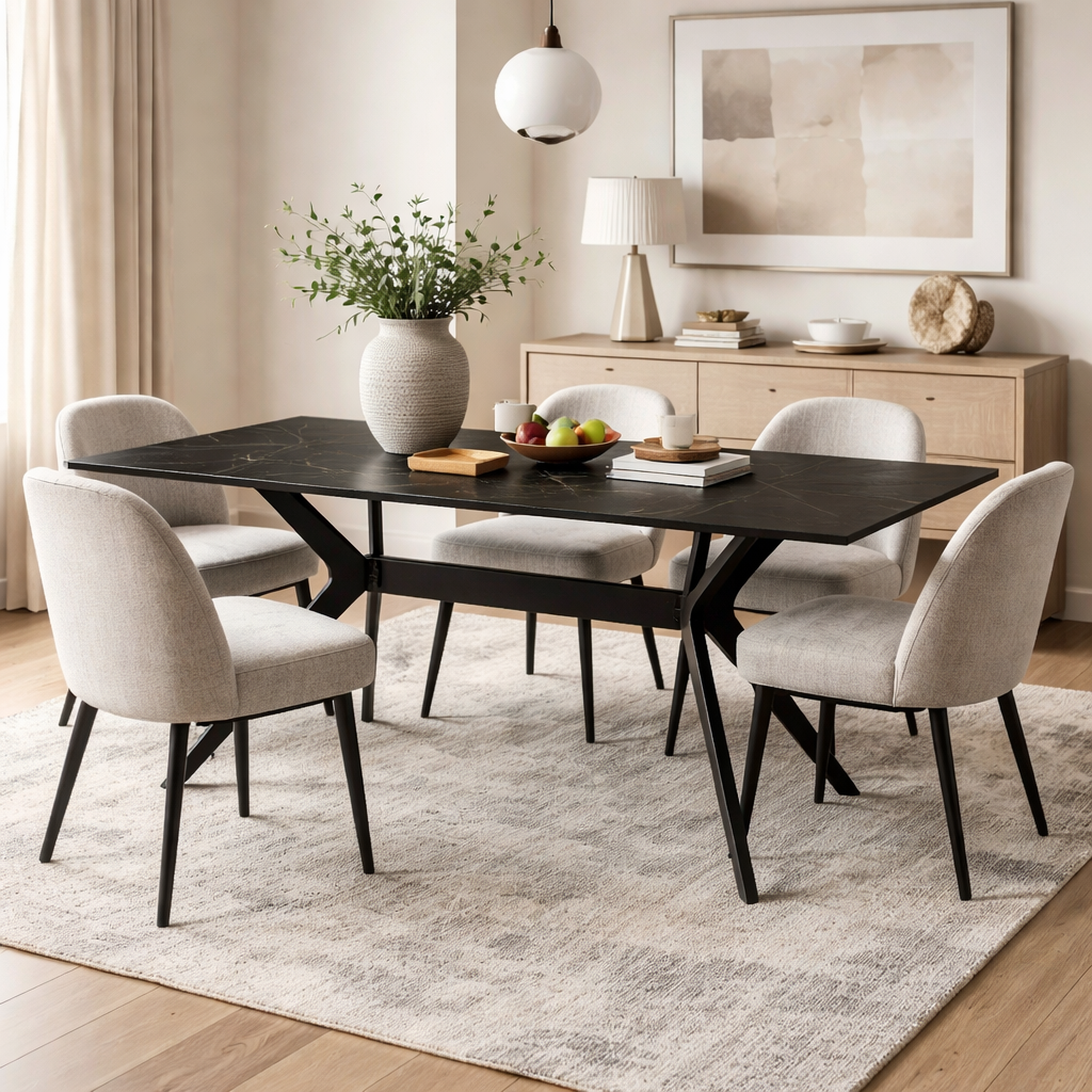 Livia Dining Table Black Sintered Stone
