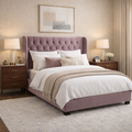 Athena Grey Velvet Double Emerson Multi-Lift Ottoman Bed