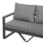 Dune Range RHF Corner Set Charcoal Aluminium Frame With Grey Cushions