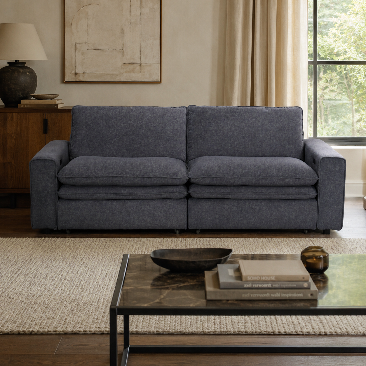 Florence Cloud Grey Electric Sofa
