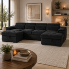 Alaya Sofabed Black U Shape Corner