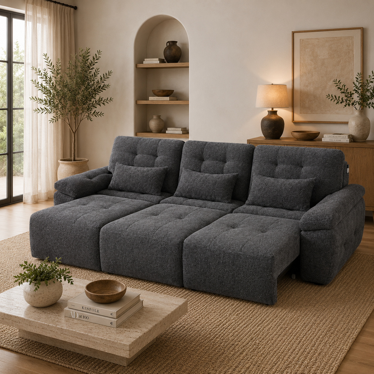 Dallas Electric Sofabed Grey 3 Seater
