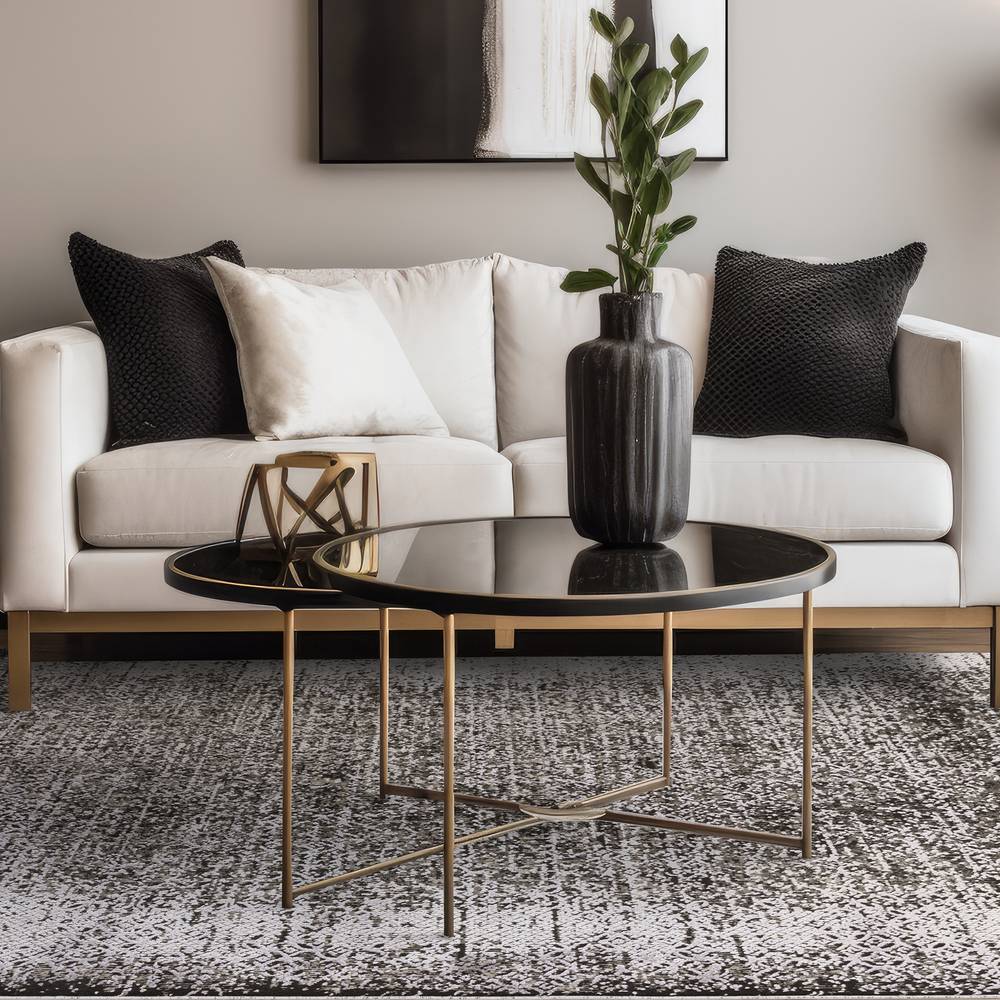 Elodie 200x290cm Silver/Black Rug