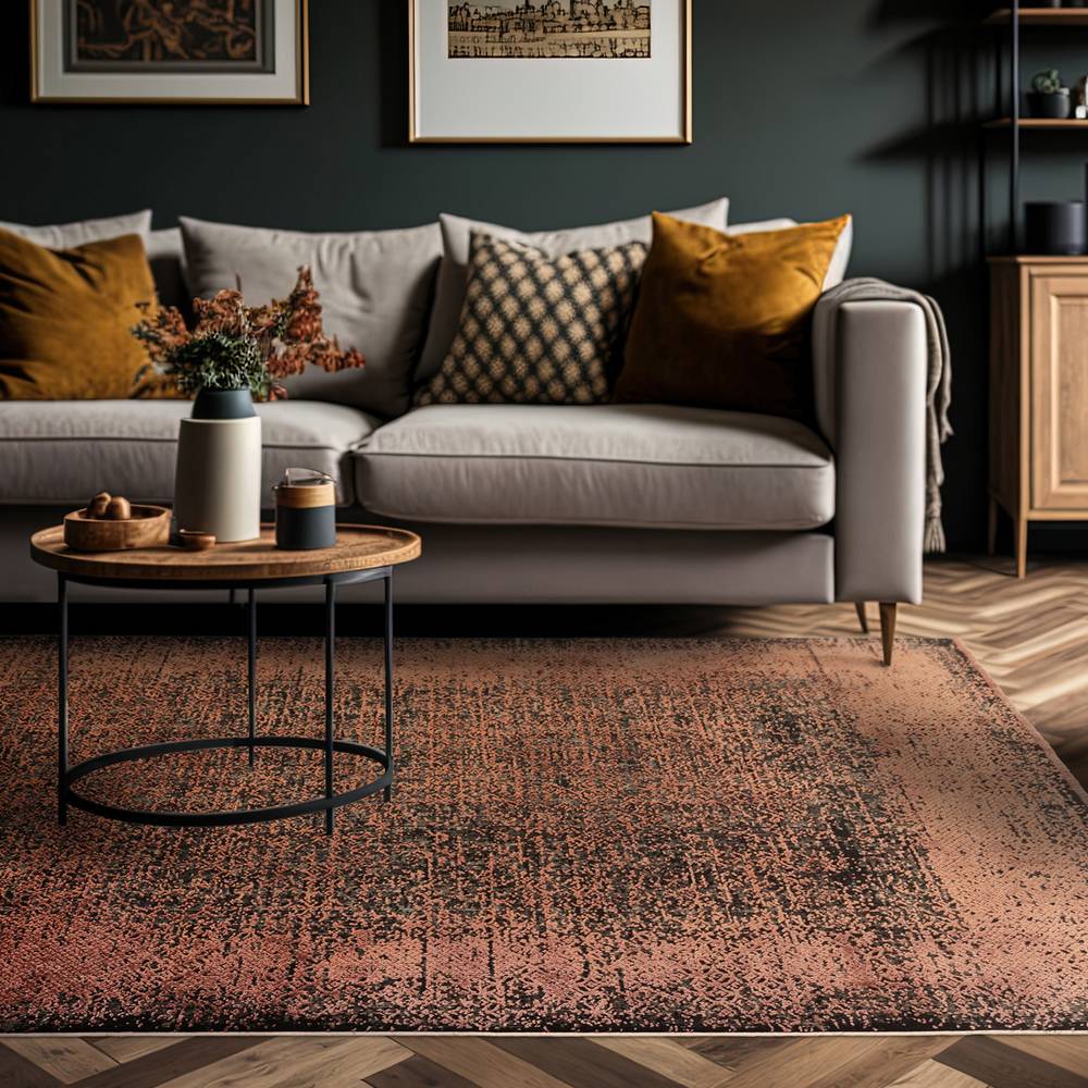 Elodie 120x170cm Terracotta/Black Rug