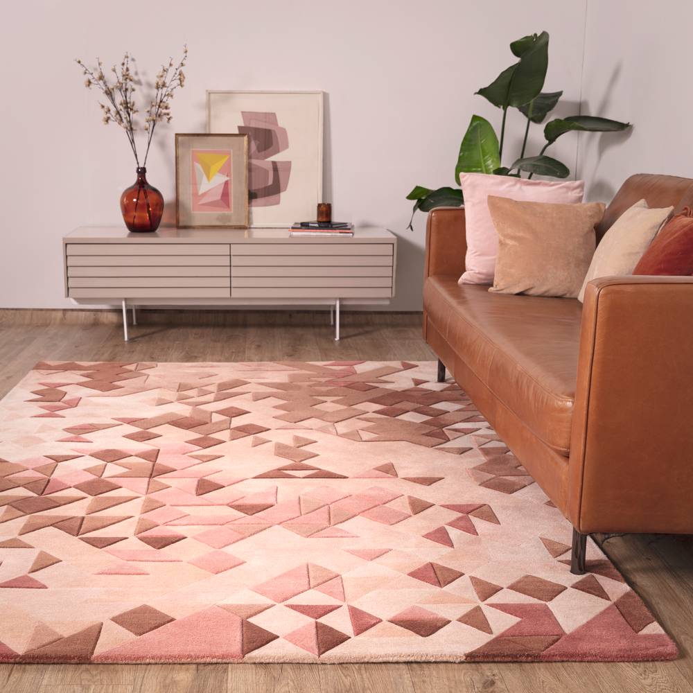 Enigma 120x170cm Rose Multi Rug