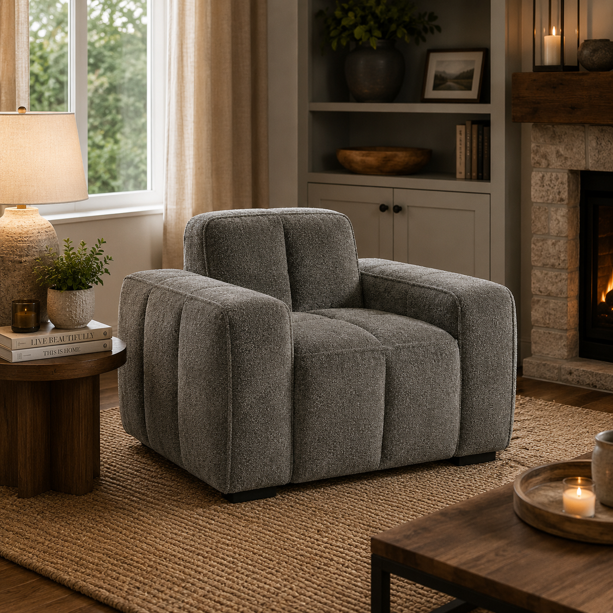 Paris Sofa Grey Armchair