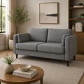 Two Seater Cushion Back Light Grey Sofa
