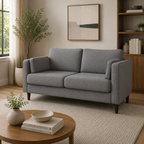 Two Seater Cushion Back Light Grey Sofa