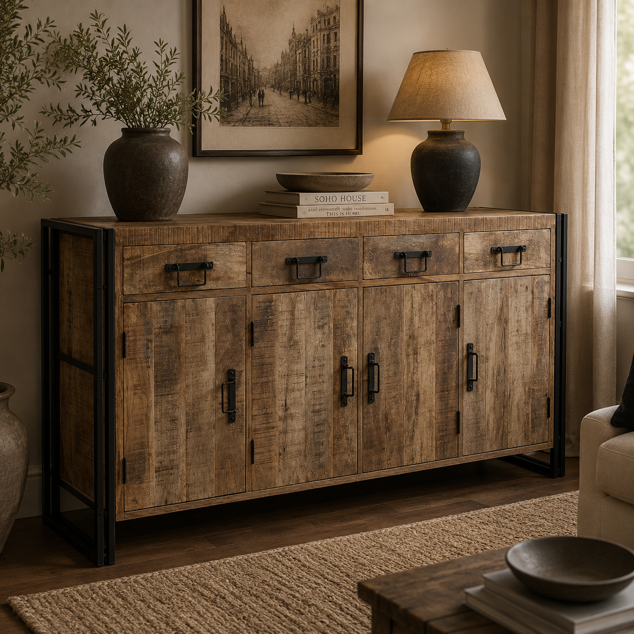 Cosmo Industrial Extra Large Sideboard