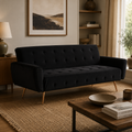 Hayton Black Velvet Sofa Bed