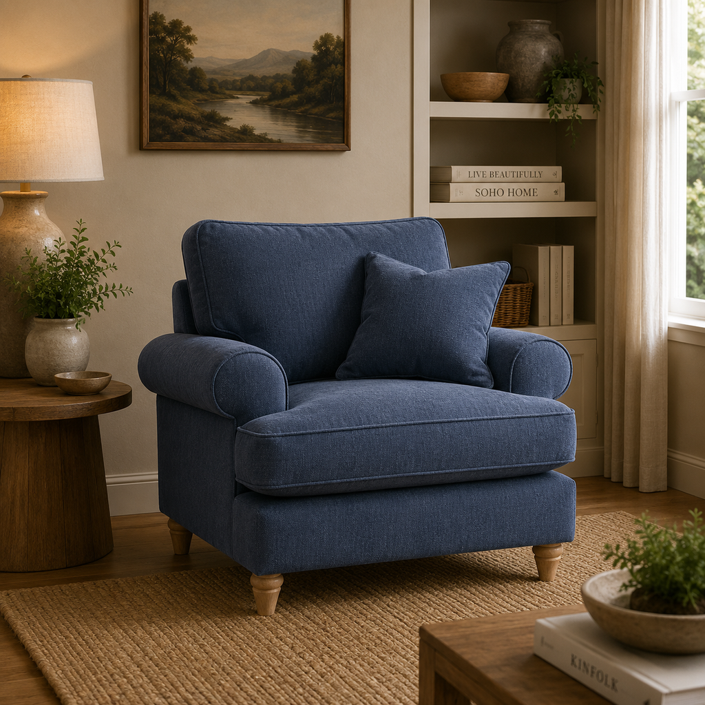 Armchair Manhattan Navy The Great Sofa Company | Victoria | Bromfield | Lola | Alfie | Mari | Longfellow | Duresta Style