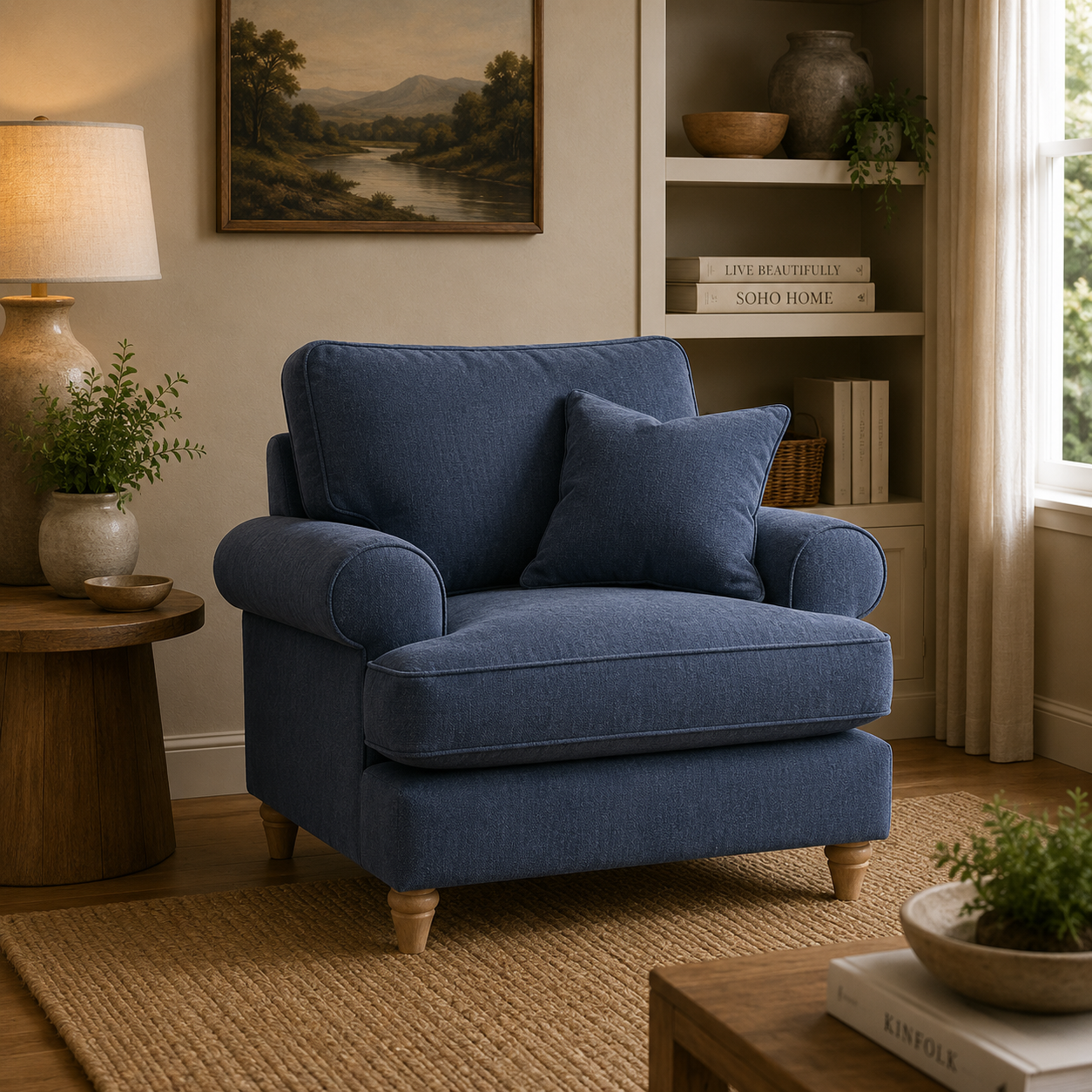 Armchair Manhattan Navy The Great Sofa Company | Victoria | Bromfield | Lola | Alfie | Mari | Longfellow | Duresta Style