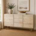 Light Gold Extra Large Sideboard 3 Drawers and 2 Doors