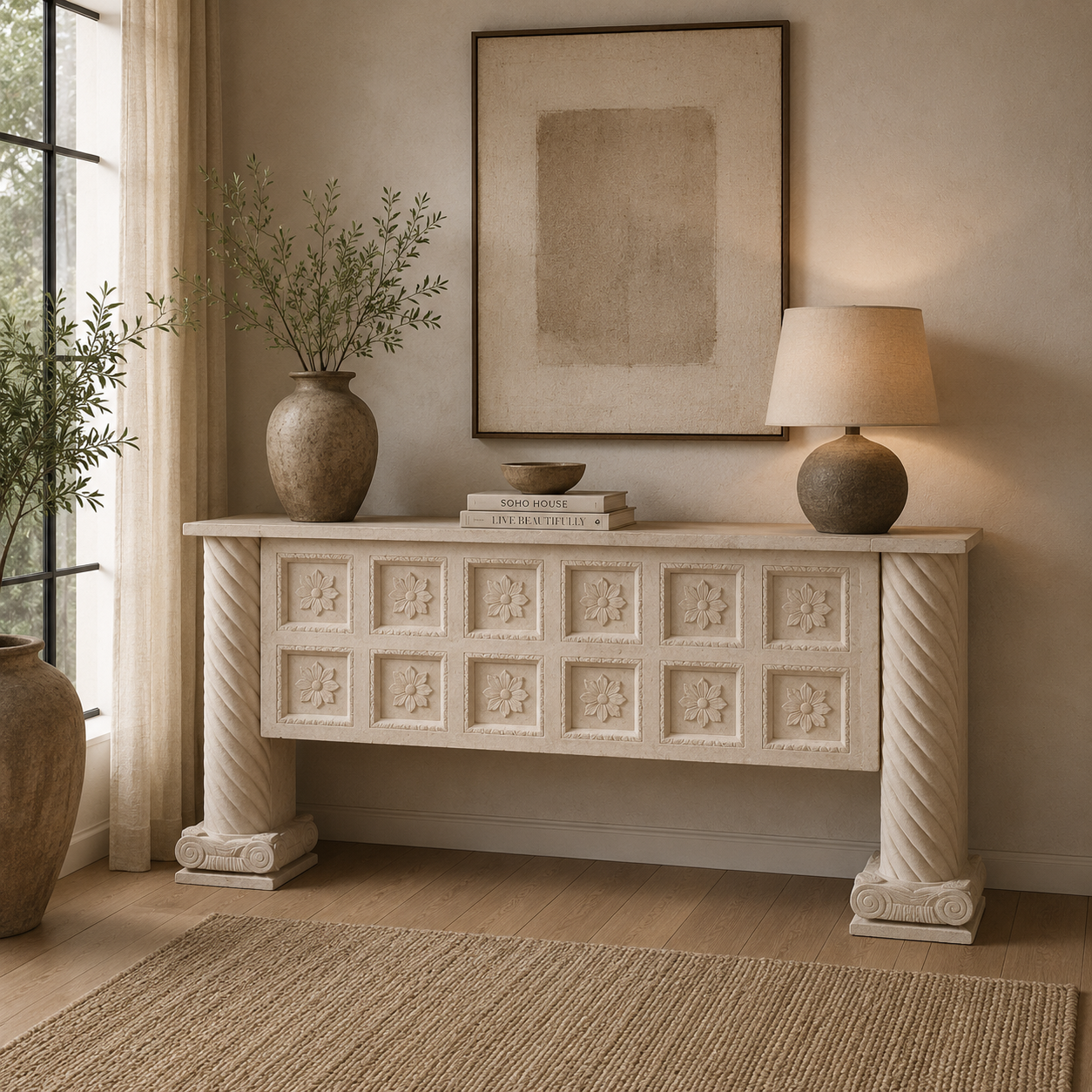 Blanchie Wooden Shop Reception Desk Console Unit