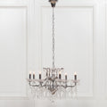 Chrome 8 Branch Shallow Cut Glass Chandelier