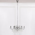 Chrome 6 Branch Shallow Cut Glass Chandelier