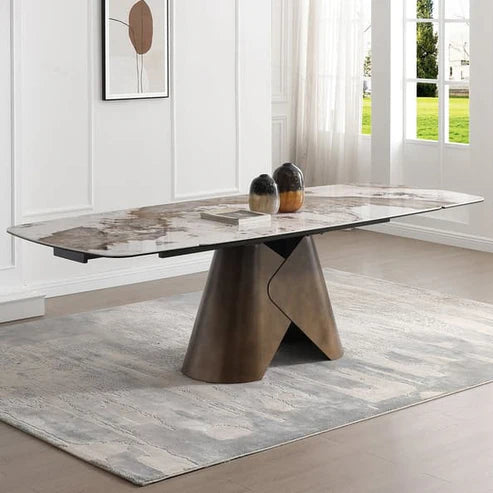 Feretti Extending Dining Table Matt White Pandora Italian Ceramic