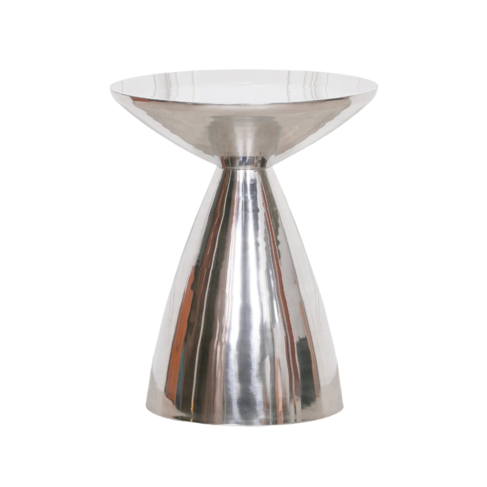 Hour Glass Style Cast Aluminium Side Table