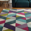 Funk Rug 140x200cm 02 Chevron Blue Green Rug